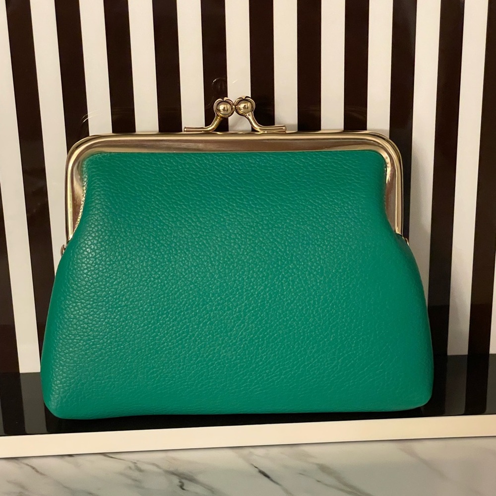 Green Kisslock Purse Bag Wallet - Picture 2 of 6